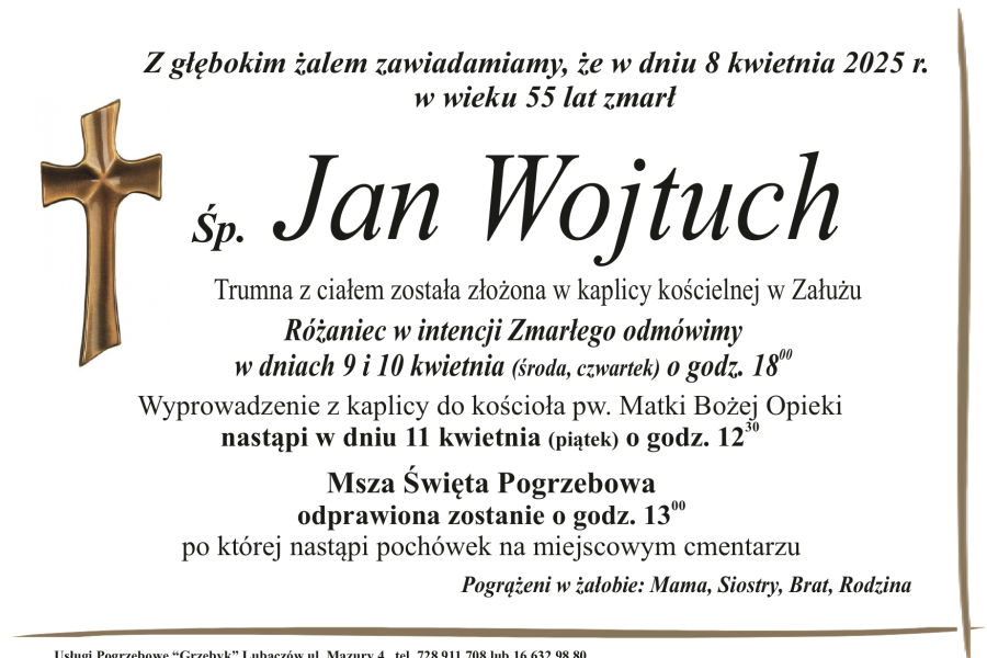 Zmarł Jan Wojtuch [55 lat]
